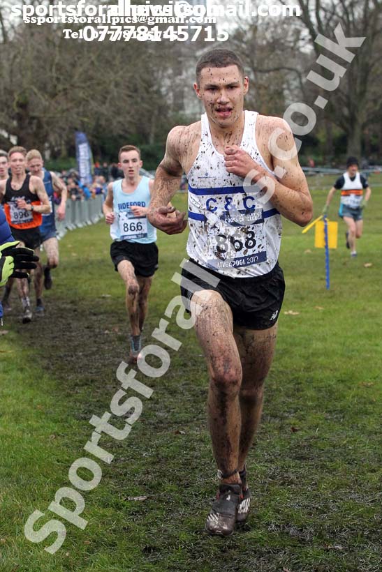 Mens under-20s, 2019 European Cross Country Trials and British Cross Challenge, Sefton Park, Liverpool.  Photo: David T. Hewitson/Sports for All Pics